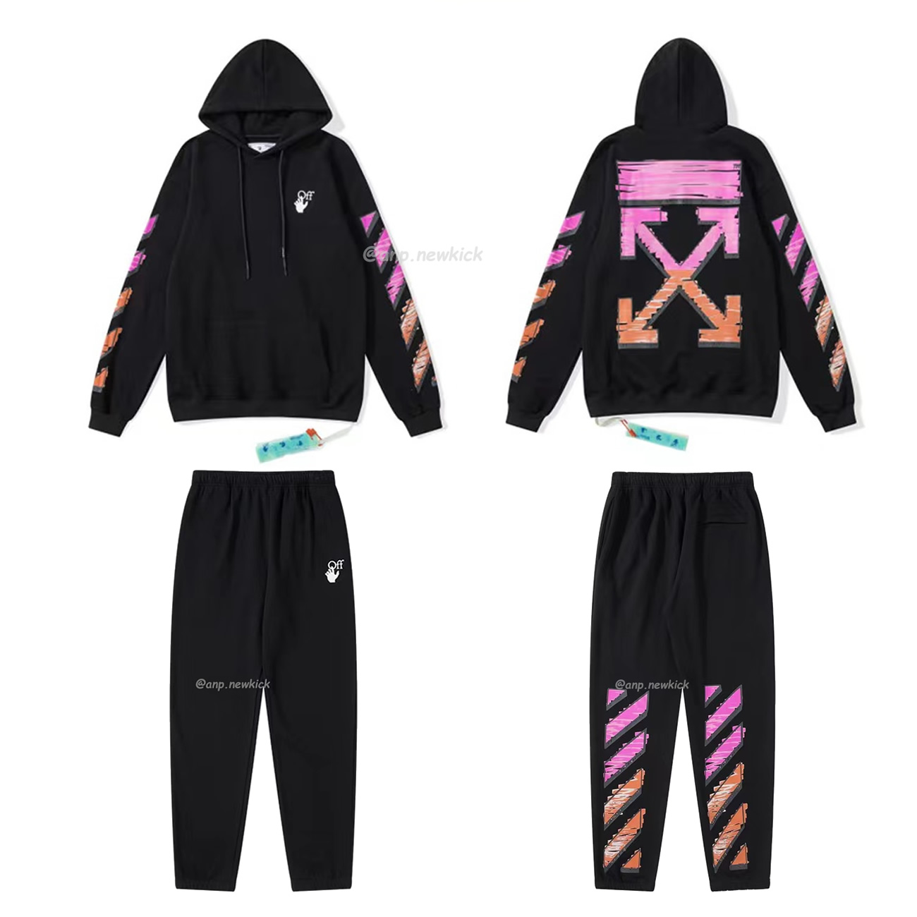 Off White Marker Hoodie Black Fuchsia Red Beige (1) - newkick.vip